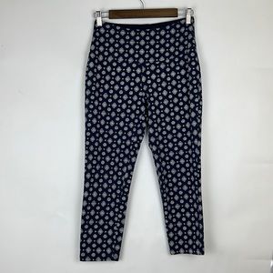 WESTPORT Crop leggings medallion design navy blue with ivory print M